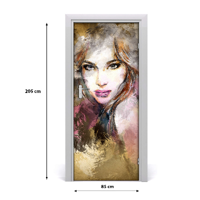 Sticker porte Femme abstraction