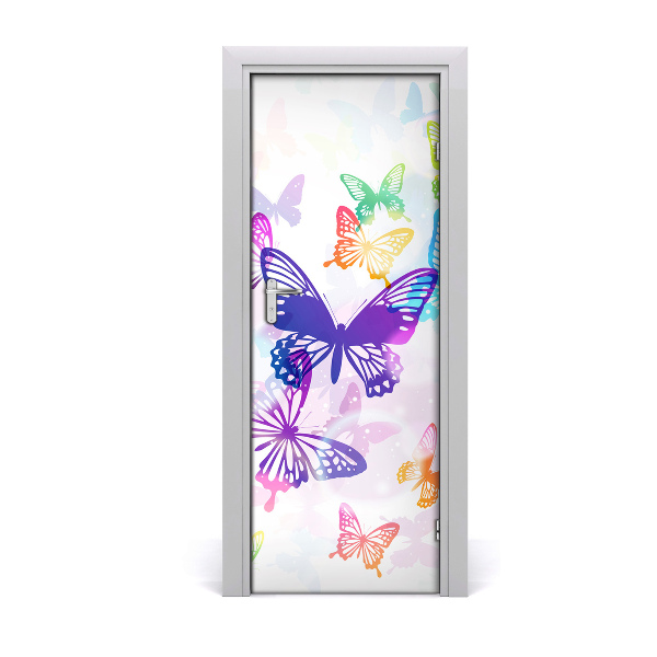 Sticker porte Papillons colorés