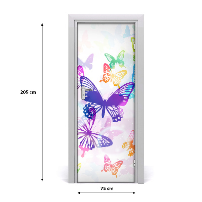 Sticker porte Papillons colorés