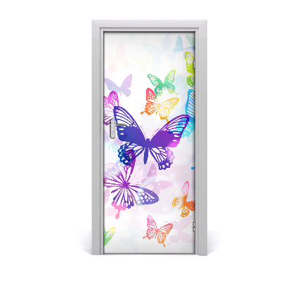 Sticker porte Papillons colorés