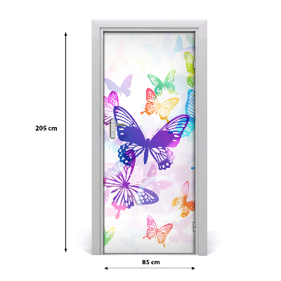 Sticker porte Papillons colorés