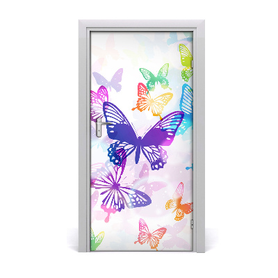 Sticker porte Papillons colorés