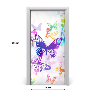 Sticker porte Papillons colorés