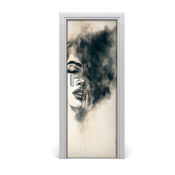 Sticker porte Femme abstraction