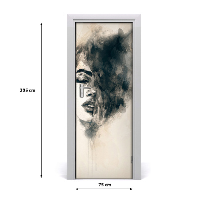 Sticker porte Femme abstraction