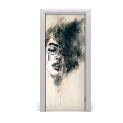 Sticker porte Femme abstraction