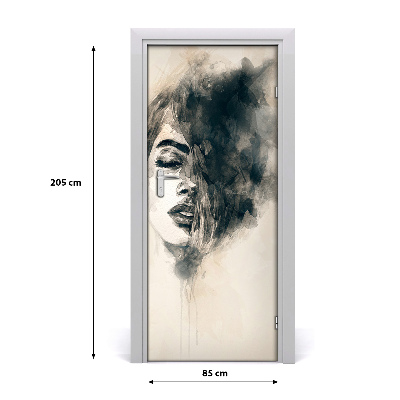 Sticker porte Femme abstraction