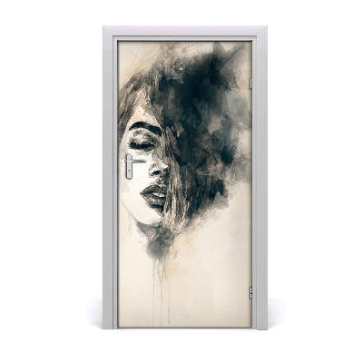 Sticker porte Femme abstraction