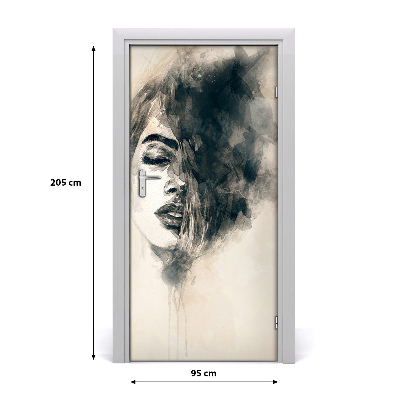 Sticker porte Femme abstraction