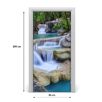 Autocollant de porte Chute d'eau thaïlande