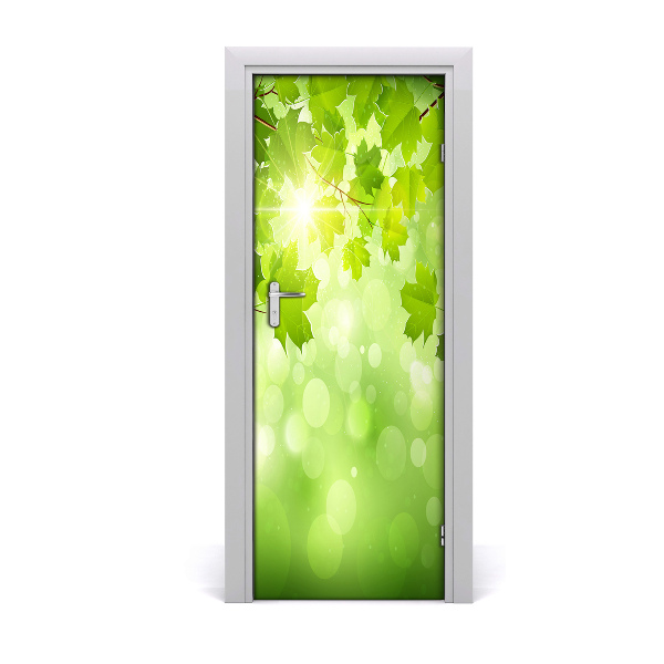 Sticker de porte Feuilles vertes