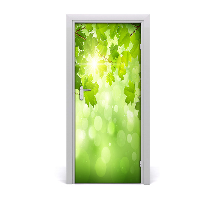 Sticker de porte Feuilles vertes