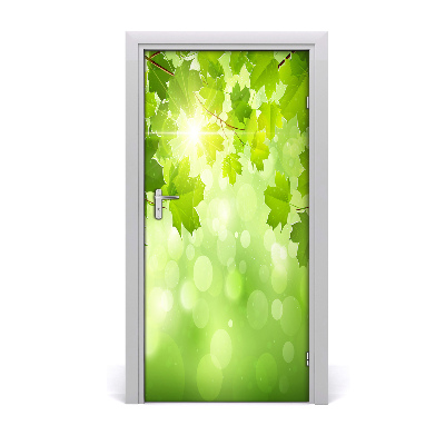 Sticker de porte Feuilles vertes