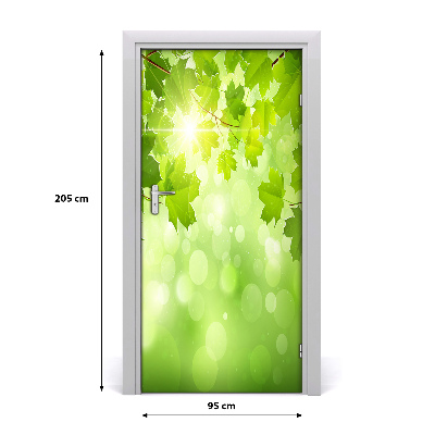 Sticker de porte Feuilles vertes