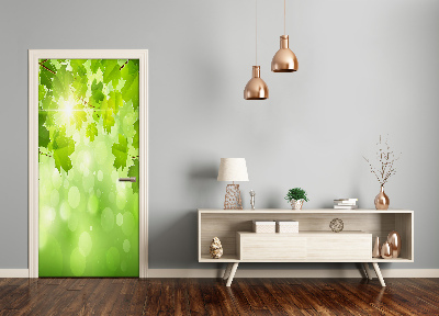 Sticker de porte Feuilles vertes