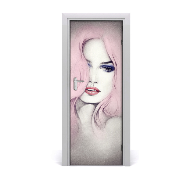 Sticker porte Femme abstraction