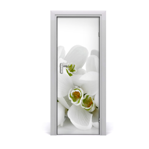 Sticker de porte Snowdrops blanc
