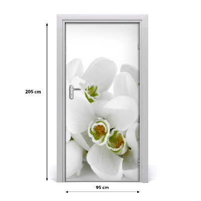 Sticker de porte Snowdrops blanc