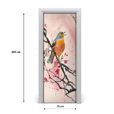 Sticker porte Oiseau sur une branche