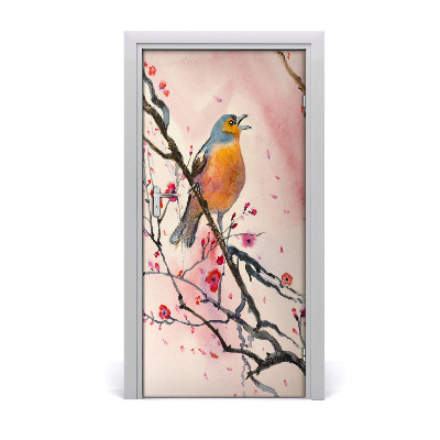 Sticker porte Oiseau sur une branche