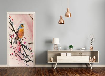 Sticker porte Oiseau sur une branche
