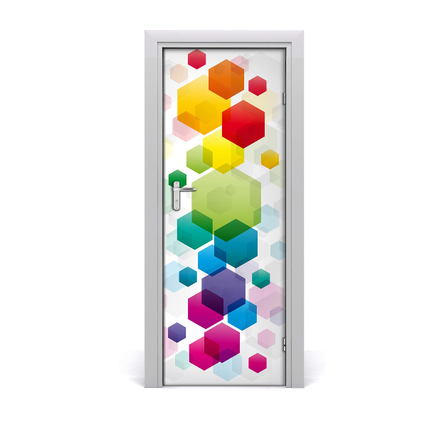 Sticker porte Cubes de couleur