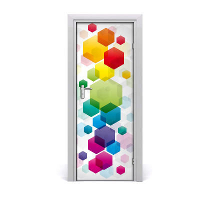 Sticker porte Cubes de couleur