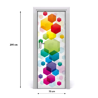 Sticker porte Cubes de couleur