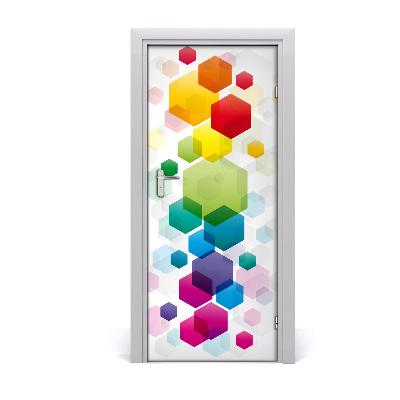 Sticker porte Cubes de couleur