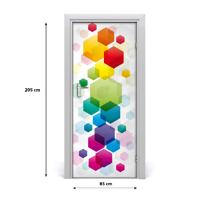 Sticker porte Cubes de couleur