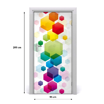 Sticker porte Cubes de couleur