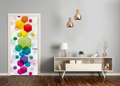 Sticker porte Cubes de couleur