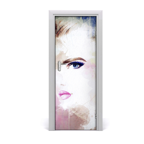 Sticker porte Femme abstraction