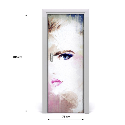 Sticker porte Femme abstraction