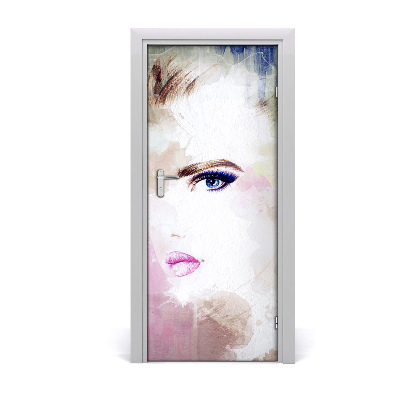 Sticker porte Femme abstraction