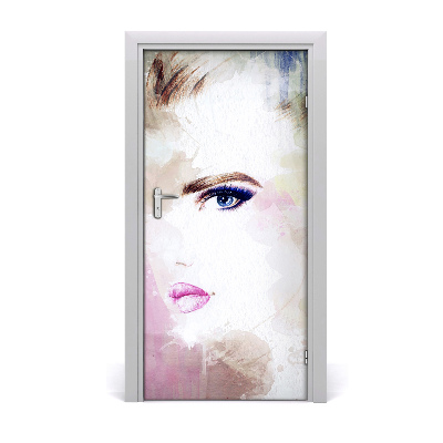 Sticker porte Femme abstraction