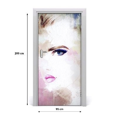 Sticker porte Femme abstraction