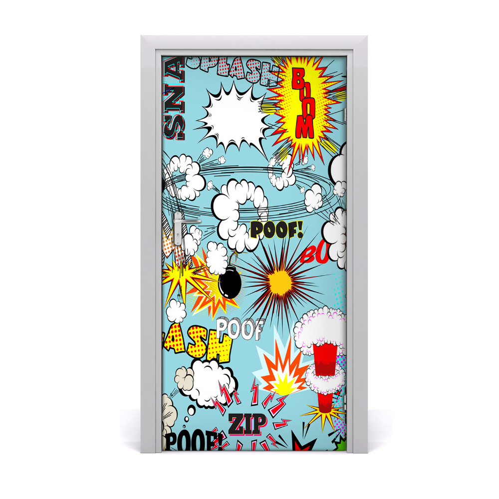Autocollant De Porte Tulup 75x205 Cm - Motif Couleur Ampoule Bleu, Style Moderne, Magic Stick