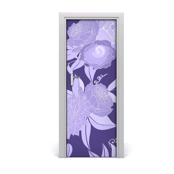 Autocollant de porte Fleuri motif