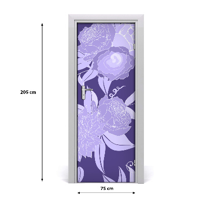 Autocollant de porte Fleuri motif
