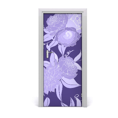 Autocollant de porte Fleuri motif