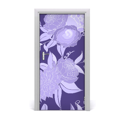 Autocollant de porte Fleuri motif