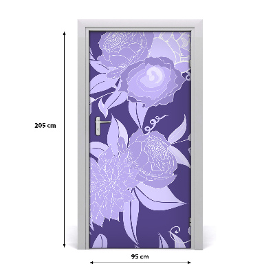 Autocollant de porte Fleuri motif