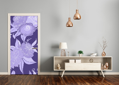 Autocollant de porte Fleuri motif