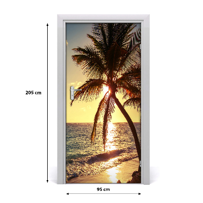 Stickers porte interieur Plage tropicale