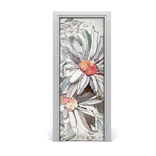 Autocollant de porte Marguerites