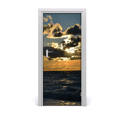 Stickers porte interieur Mer coucher de soleil