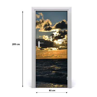 Stickers porte interieur Mer coucher de soleil