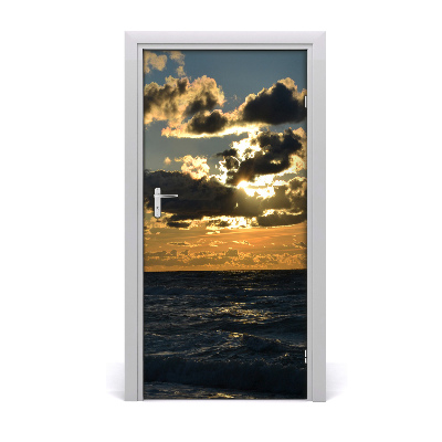 Stickers porte interieur Mer coucher de soleil