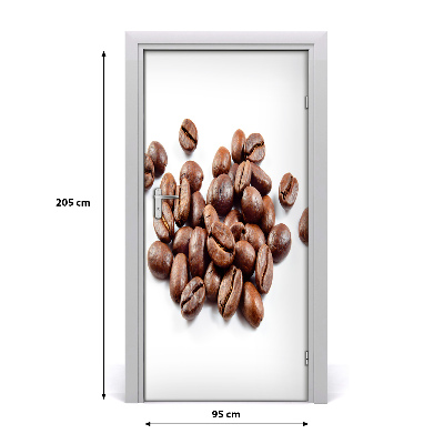 Autocollant de porte Grains de café